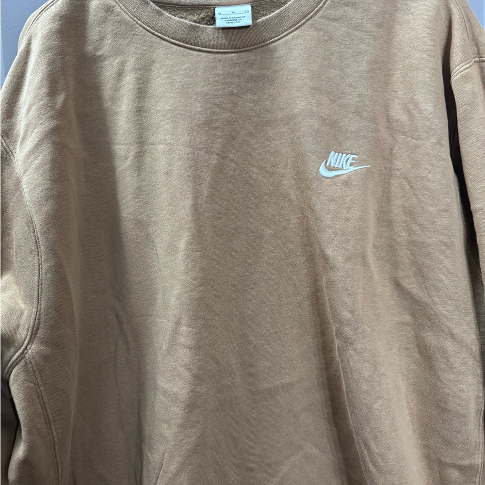 Nike Men's Crewneck Sweater in Tan